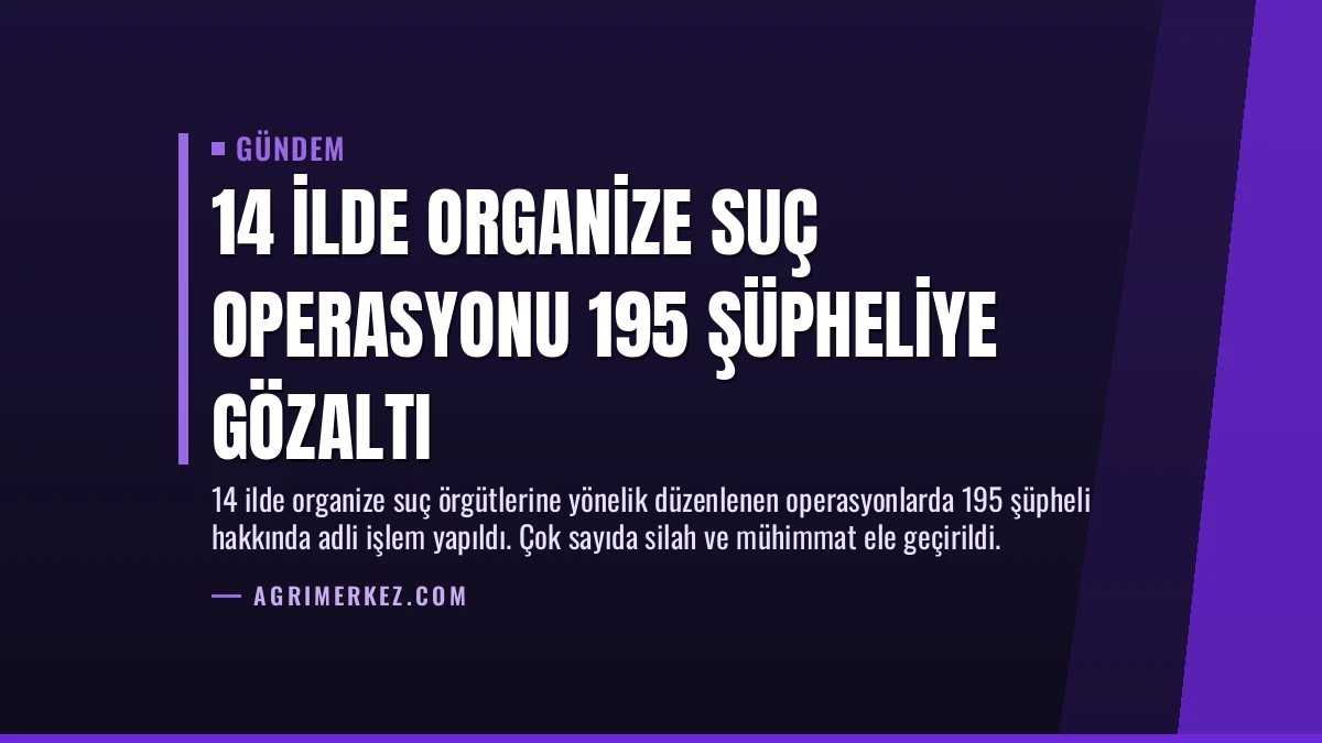 14 İlde Organize Suç Operasyonu 195 Şüpheliye Gözaltı