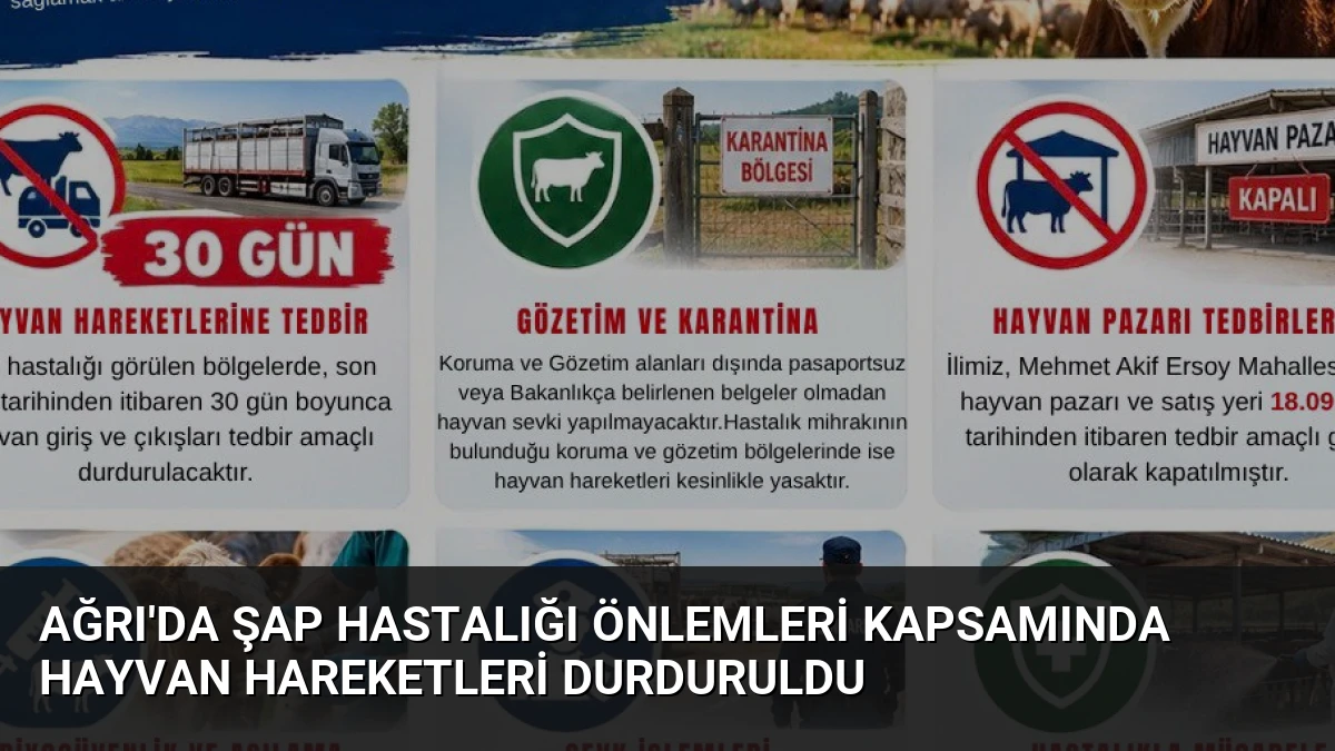 Ağrı’da Şap Hastalığı Önlemleri Kapsamında Hayvan Hareketleri Durduruldu