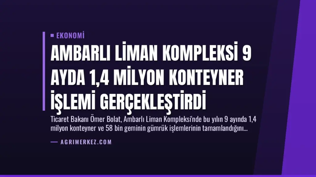 Ambarlı Liman Kompleksi 9 Ayda 1,4 Milyon Konteyner İşlemi Gerçekleştirdi