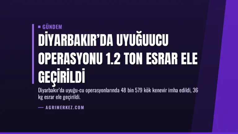 Diyarbakır’da Uyuğuucu Operasyonu 1.2 Ton Esrar Ele Geçirildi