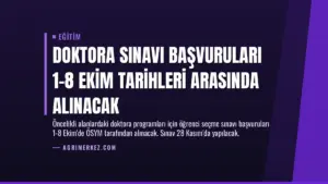 Doktora Sınavı Başvuruları 1-8 Ekim Tarihleri Arasında Alınacak
