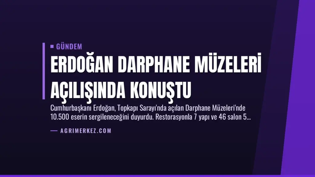 Erdoğan Darphane Müzeleri Açılışında Konuştu