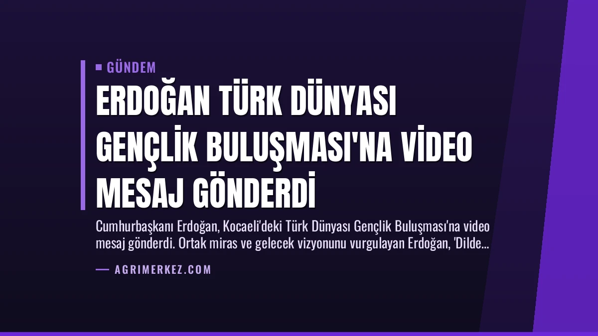 Erdoğan Türk Dünyası Gençlik Buluşması’na Video Mesaj Gönderdi