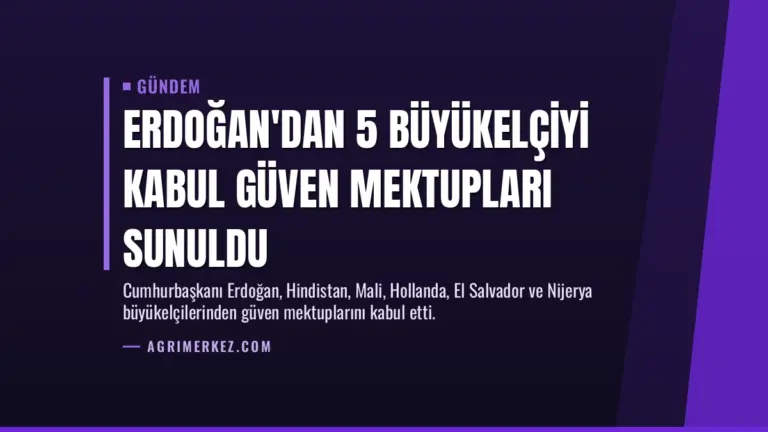 Erdoğan’dan 5 Büyükelçiyi Kabul Güven Mektupları Sunuldu