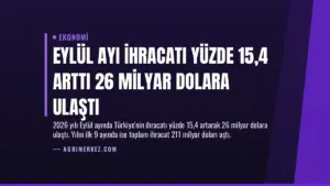 Eylül Ayı İhracatı Yüzde 15,4 Arttı 26 Milyar Dolara Ulaştı