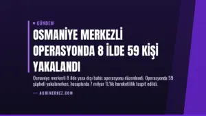 Osmaniye Merkezli Operasyonda 8 İlde 59 Kişi Yakalandı