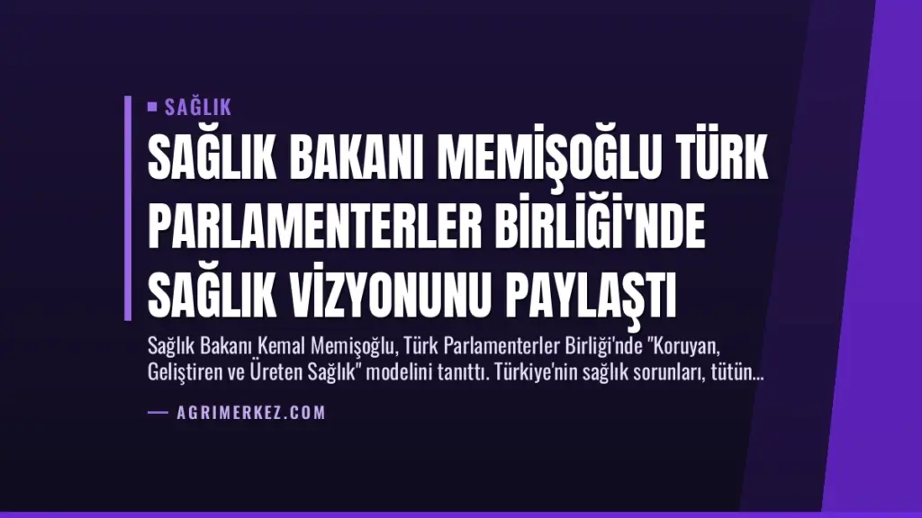 Sağlık Bakanı Memişoğlu Türk Parlamenterler Birliği’nde Sağlık Vizyonunu Paylaştı