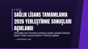 Sağlık Lisans Tamamlama 2026 Yerleştirme Sonuçları Açıklandı