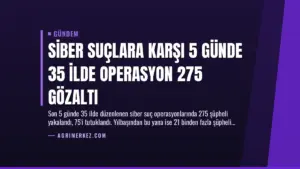 Siber Suçlara Karşı 5 Günde 35 İlde Operasyon 275 Gözaltı