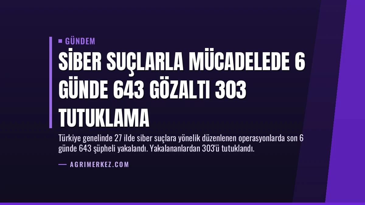 Siber Suçlarla Mücadelede 6 Günde 643 Gözaltı 303 Tutuklama