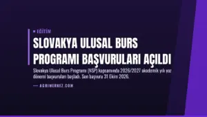 Slovakya Ulusal Burs Programı Başvuruları Açıldı