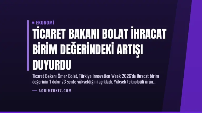 Ticaret Bakanı Bolat İhracat Birim Değerindeki Artışı Duyurdu