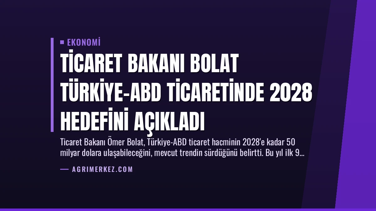 Ticaret Bakanı Bolat Türkiye-ABD Ticaretinde 2028 Hedefini Açıkladı