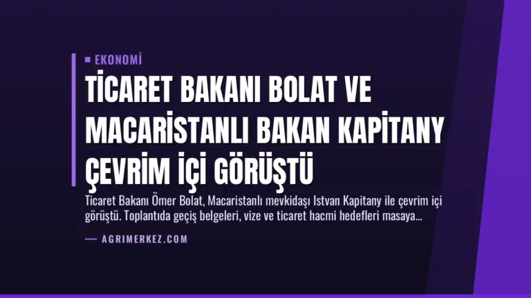 Ticaret Bakanı Bolat ve Macaristanlı Bakan Kapitany Çevrim İçi Görüştü
