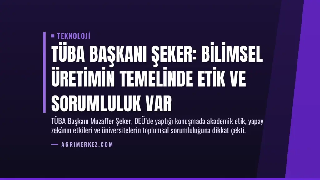 TÜBA Başkanı Şeker: Bilimsel Üretimin Temelinde Etik ve Sorumluluk Var