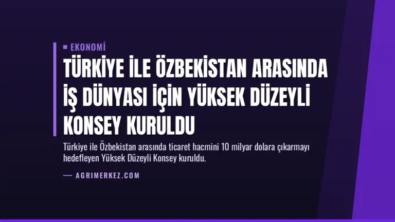 Türkiye ile Özbekistan arasında iş dünyası için Yüksek Düzeyli Konsey kuruldu