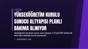 Yükseköğretim Kurulu Sunucu Altyapısı Planlı Bakıma Alınıyor