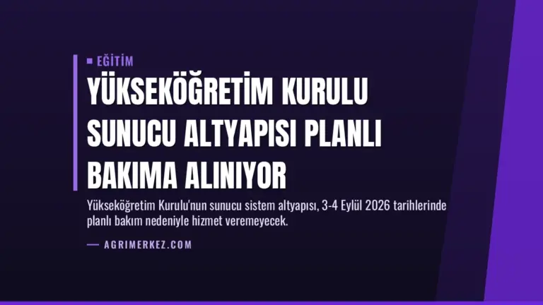 Yükseköğretim Kurulu Sunucu Altyapısı Planlı Bakıma Alınıyor
