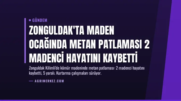 Zonguldak'ta Maden Ocağında Metan Patlaması 2 Madenci Hayatını Kaybetti